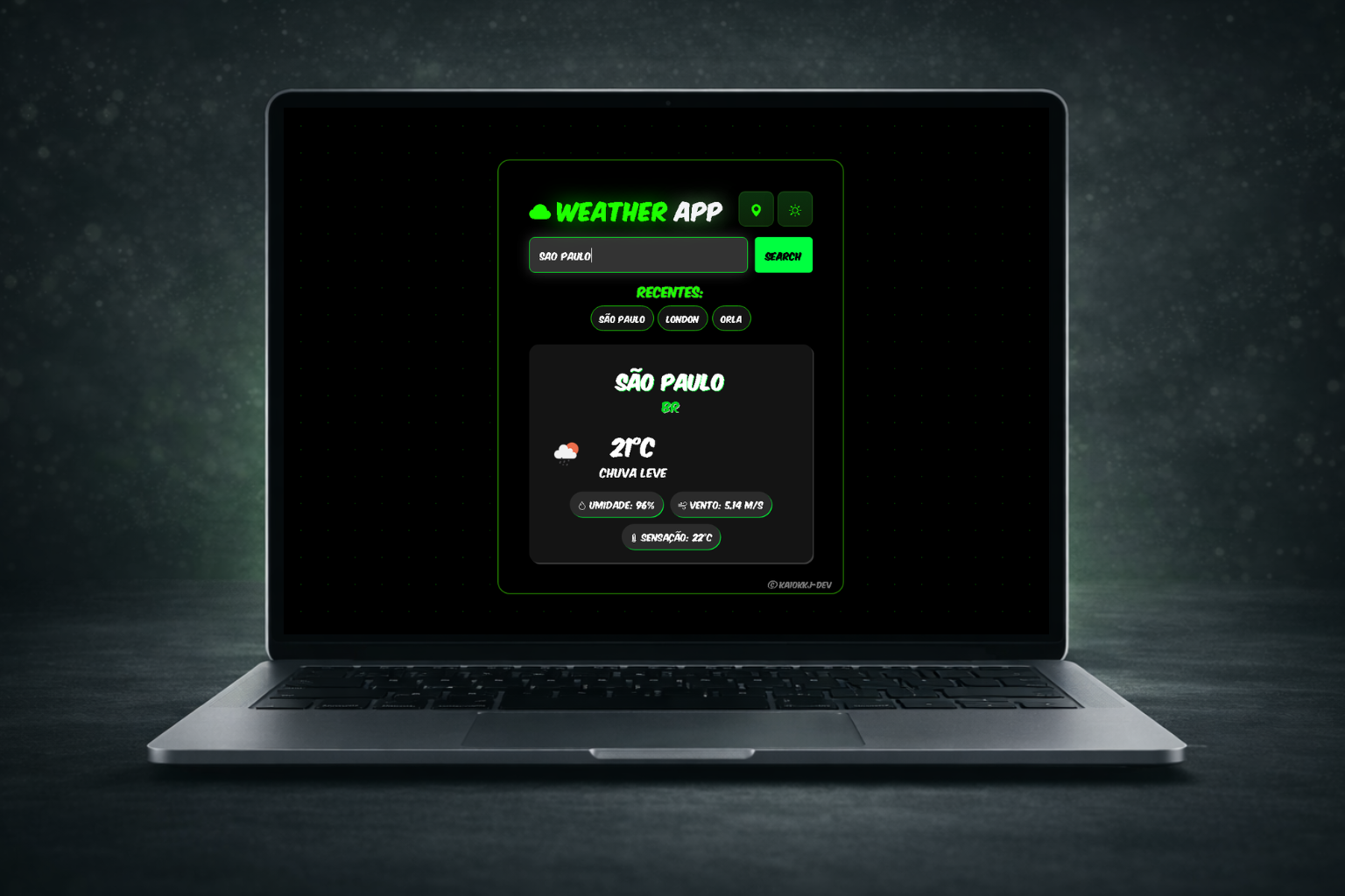 Preview do Projeto WeatherApp